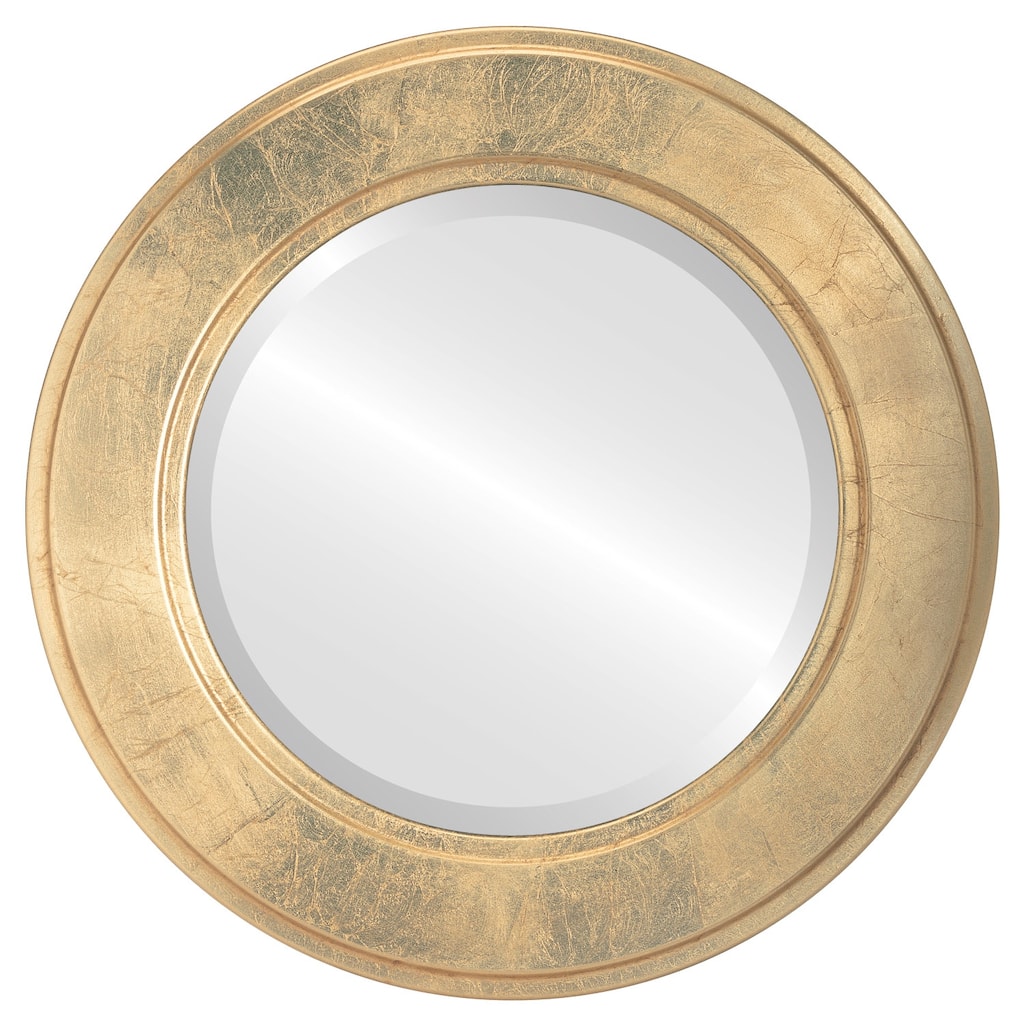 Montreal Framed Round Gold Leaf Mirror