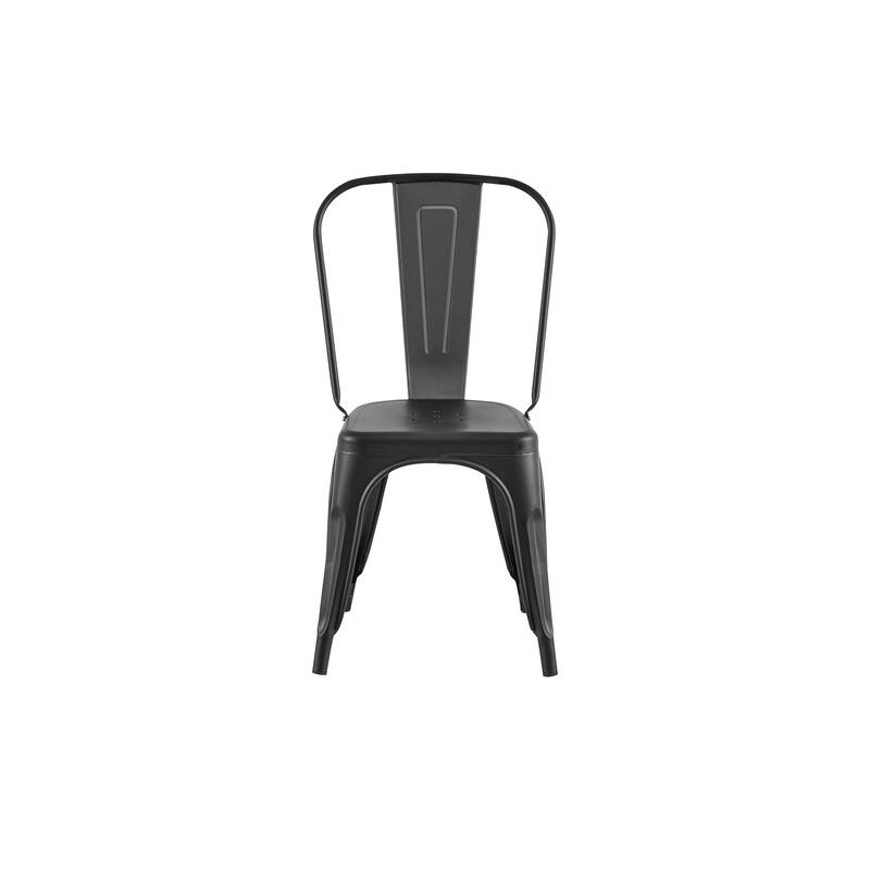 Industrial Metal 18 Inch Stackable Dining Chair Set
