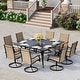 preview thumbnail 94 of 174, Patio Dining Set, Outdoor Dining Table and Chairs Set with Textilene Chairs, Adjustable Umbrella Hole for Garden, Backyard