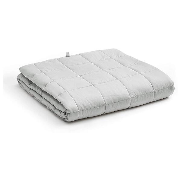 YnM Cooling Duvet Cover For Weighted Blankets - 48x72 Inches, White, With 16 Ties, Zipper Closure, Machine Washable