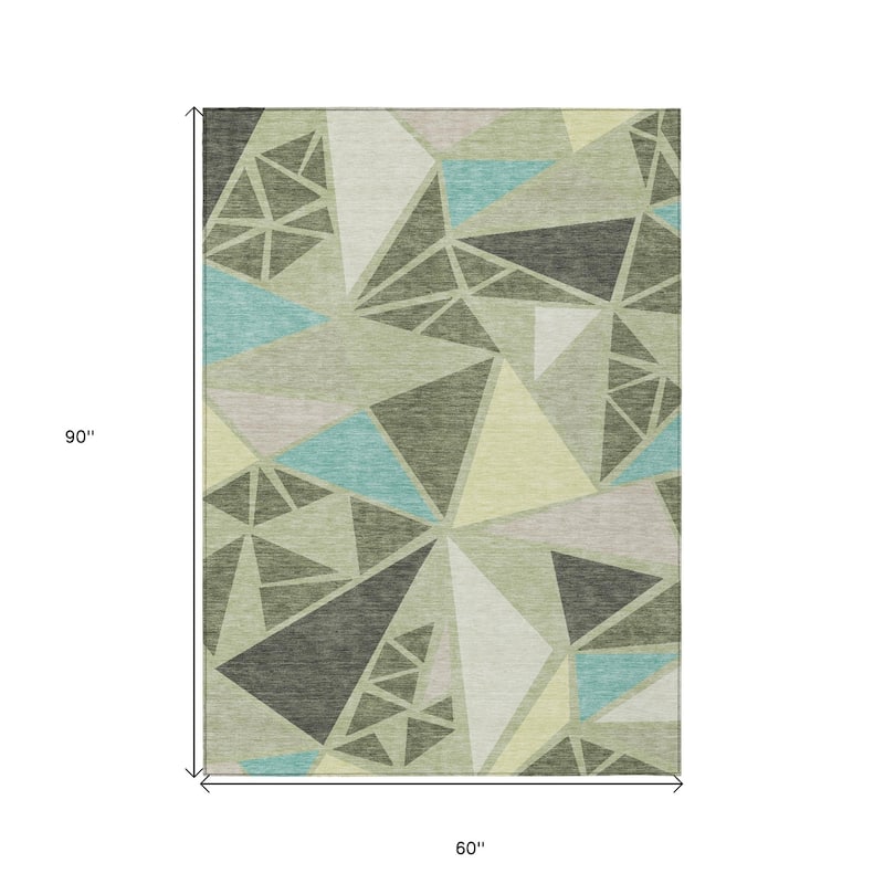 HomeRoots Geometric Transitional Rectangle Outdoor Rug