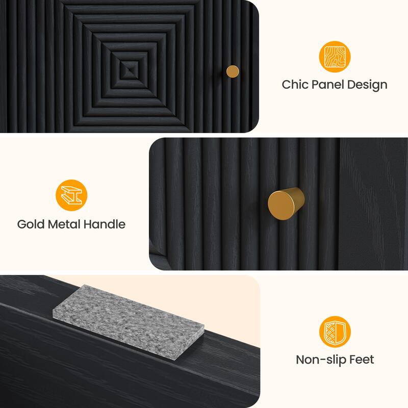 59'' TV Stand for TVs Up to 65'' with Storage and Adjustable Shelves - n/a