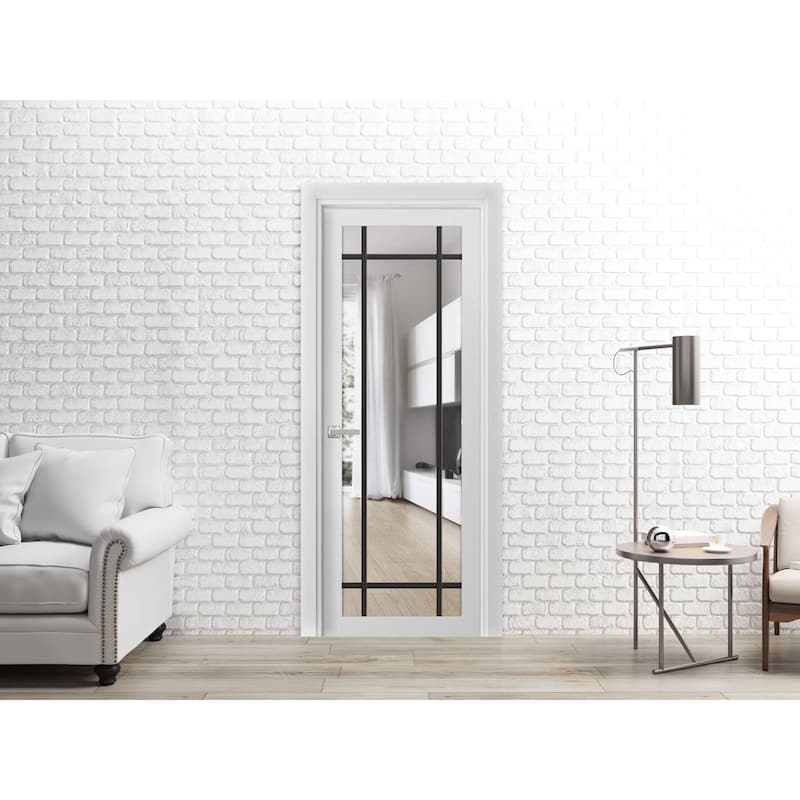 Slab Barn Door Panel 18x80 Lucia 2266 White Silk Sturdy Finished