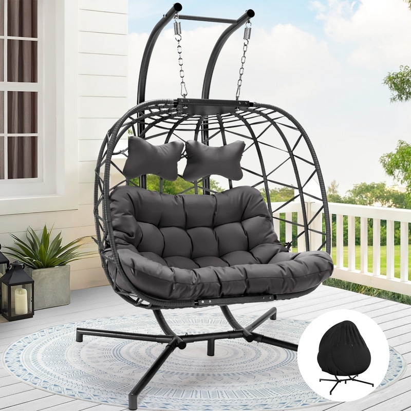 Nicesoul Outdoor Indoor Double Swing Egg Chair with Stand Bed Bath Beyond 38939309