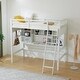 preview thumbnail 33 of 32, Loft Bed With Shelf With Desk Inclined Ladder Twin Wooden Bed Pine Particle Board