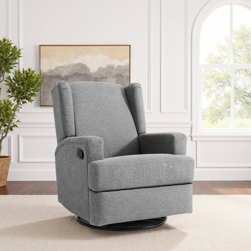 31'' W Wingback Manual Glider Swivel Rocker Recliner Nursery Chair