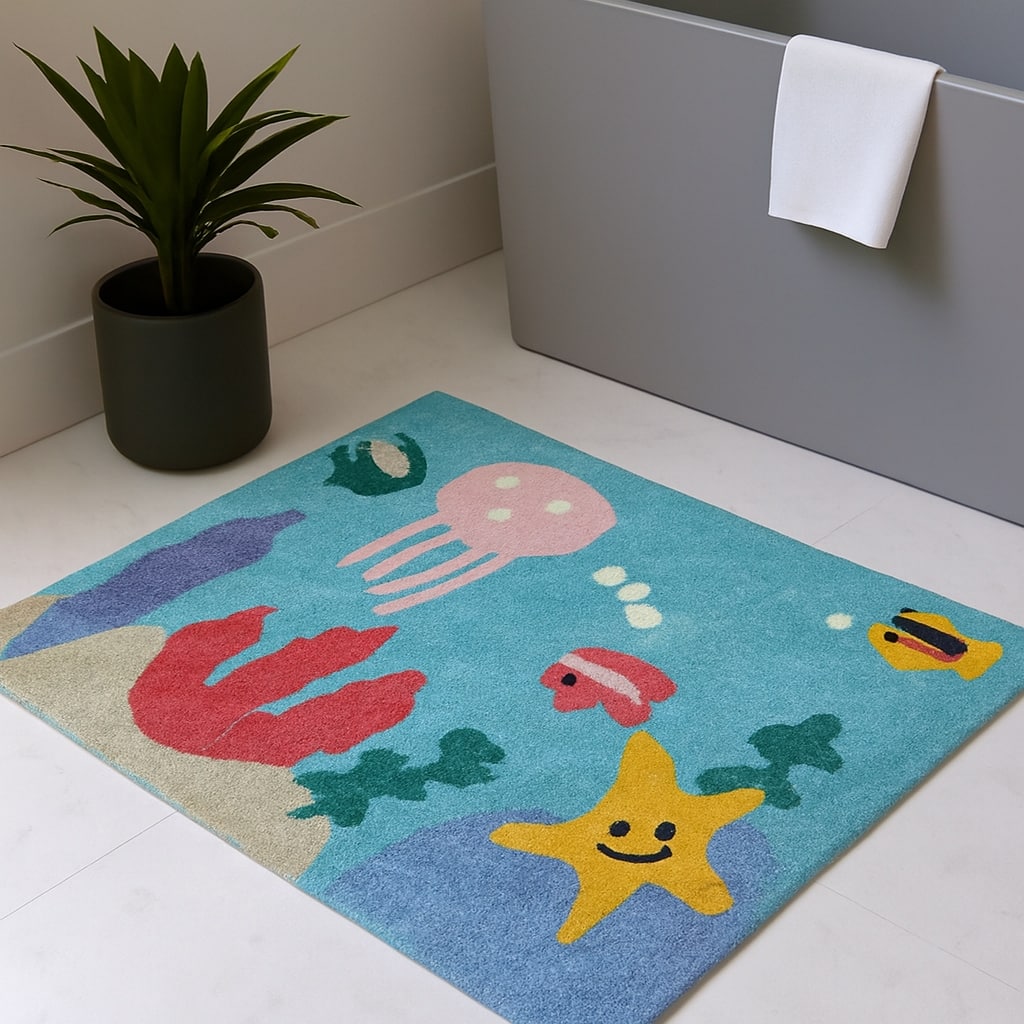 HomeRoots Juvenile/Youth Contemporary Rectangle Area Rug - 48.00 in. x 32.00 in. x 0.30 in.