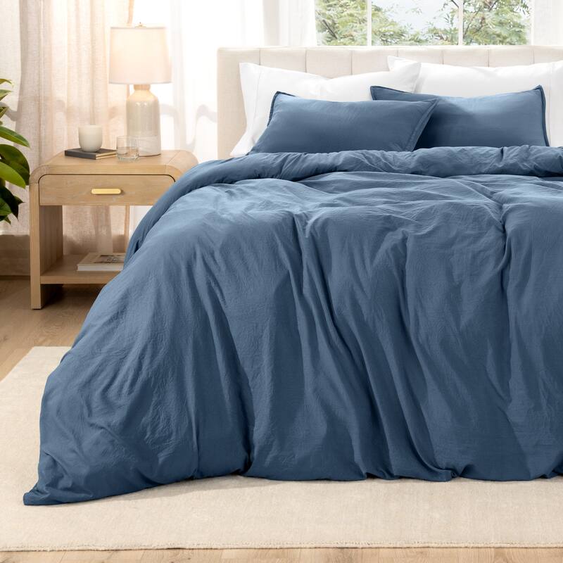 Bare Home Premium Washed Microfiber Duvet Cover and Sham Set