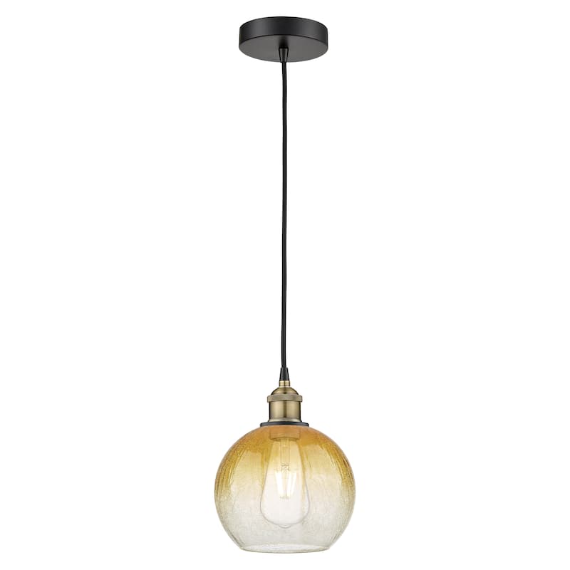 Innovations Lighting Endless Possibilities Edison - Brookhaven Globe - 1 Light 8" Cord Hung Mini Pendant - Black Antique Brass/Amber