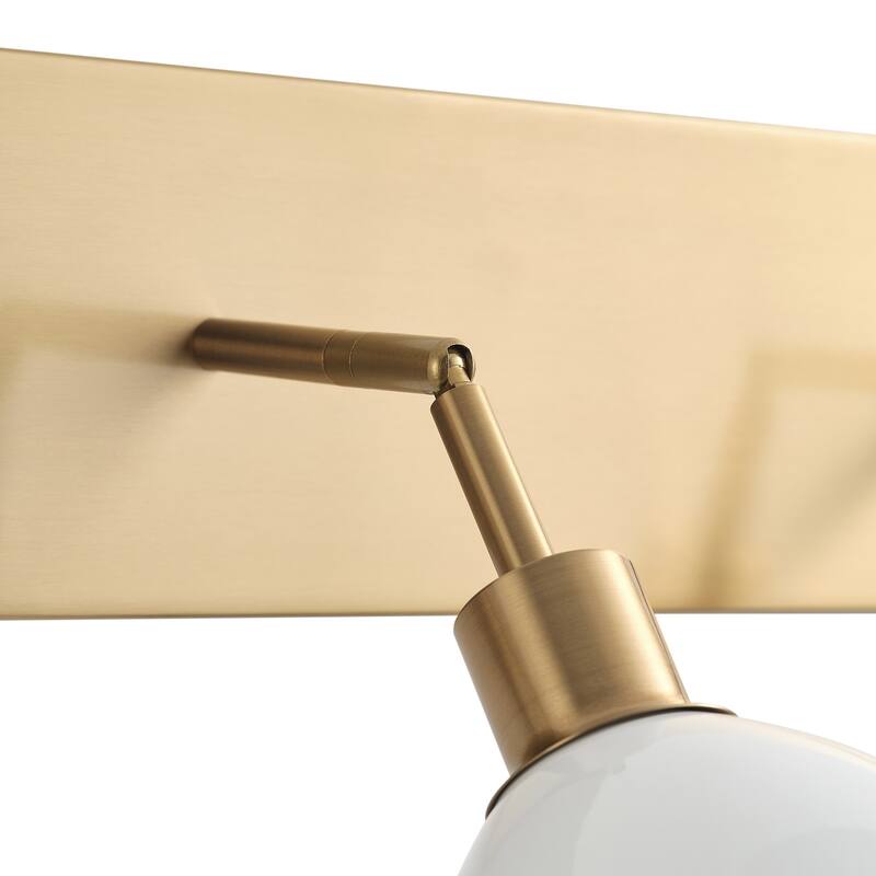 Modern 3-Light Bathroom Vanity Light Over Mirror with White Shades