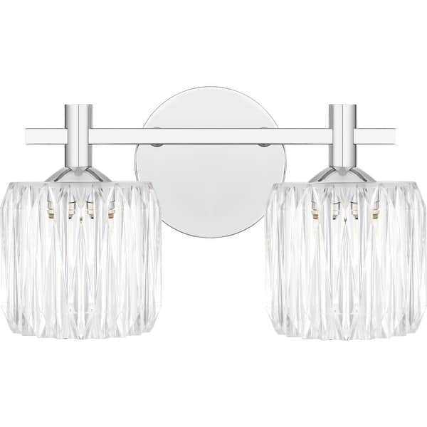 slide 2 of 7, Spade 2-Light Polished Chrome Bath Light