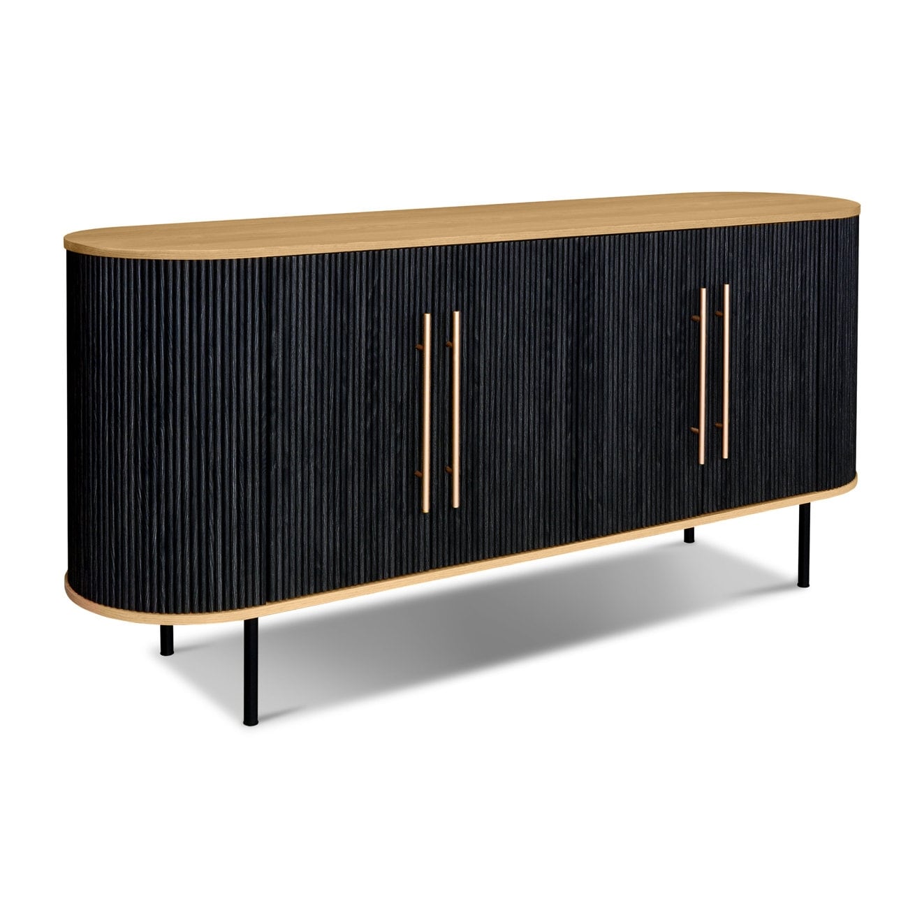 Palace Imports 100% Solid Wood 65" Sideboard with Clear Glass Doors and Adjustable Shelves