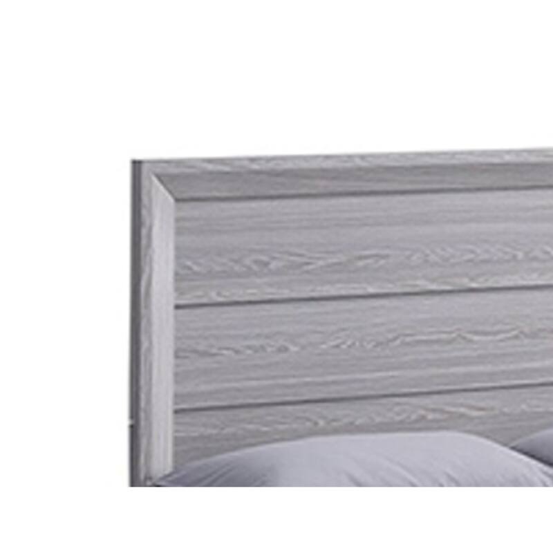 Laide Twin Bed with Channel Tufted Upholstered Headboard, Driftwood Gray