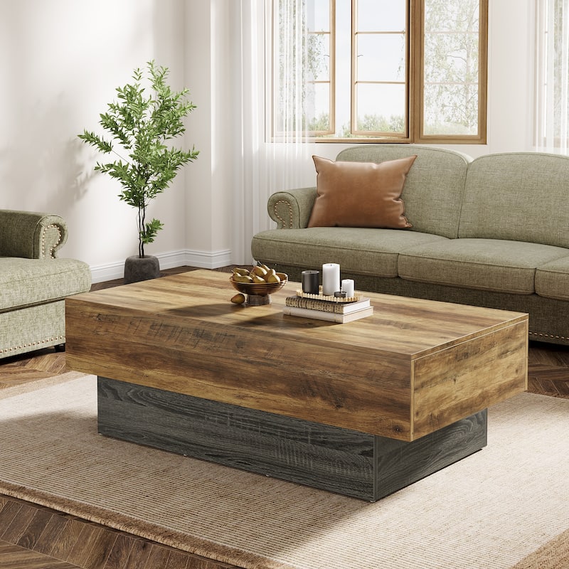 55-Inch Wooden Coffee Tea Center Table for Living Room