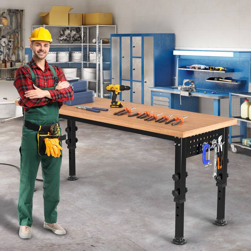 60" W Adjustable Height Workbench - 60