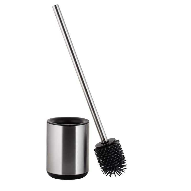 Bath Bliss 2 Pack Toilet Brush and Holder in Stainless Steel - Set