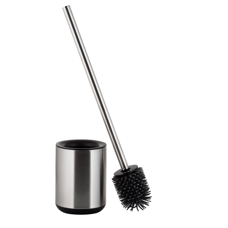 Bath Bliss Toilet Brush and Holder in Stainless Steel - 4.13" x 4.14" x 18.9"