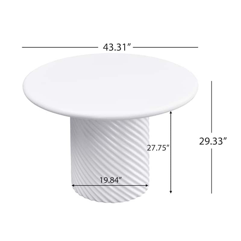 Christopher Knight Home - Aurelia Modern Outdoor Ribbed Base Dining Table - White All-Weather MGO Patio Table