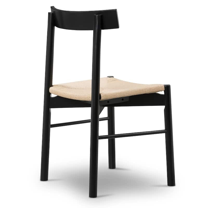Poly & Bark Hamm Dining Chair - Solid Wood with Woven Seat