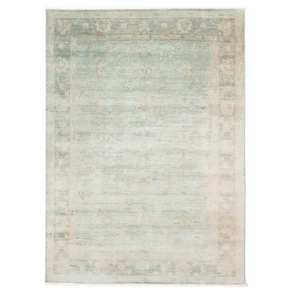 ECARPETGALLERY Hand-knotted Vibrance Teal Wool Rug - 5'5 x 7'7
