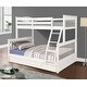 preview thumbnail 1 of 9, White Twin over Full Wood Bunk Bed with Storage Drawers and Ladder White
