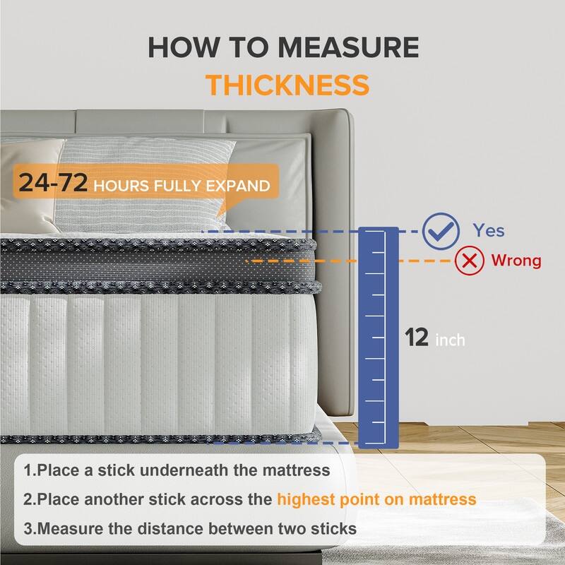 SweDrea 10'' Medium Hybrid Gel Memory Foam Mattress In a Box