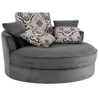 360 Degree Swivel Round Sofa Chair with 5 Movable Pillow