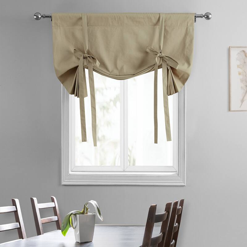 Exclusive Fabrics Solid Cotton Tie-Up Window Shade (1 Panel)