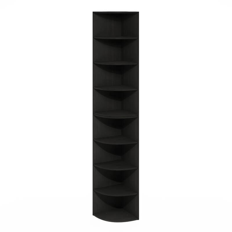 Furinno Econ 8-Tier Corner Shelf Bookcase, Bookshelf, Espresso - Espresso