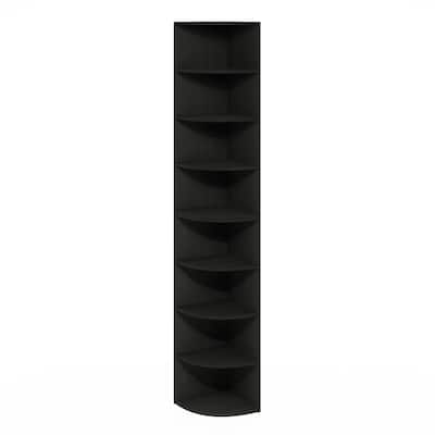 Furinno Econ 8-Tier Corner Shelf Bookcase, Bookshelf, Espresso
