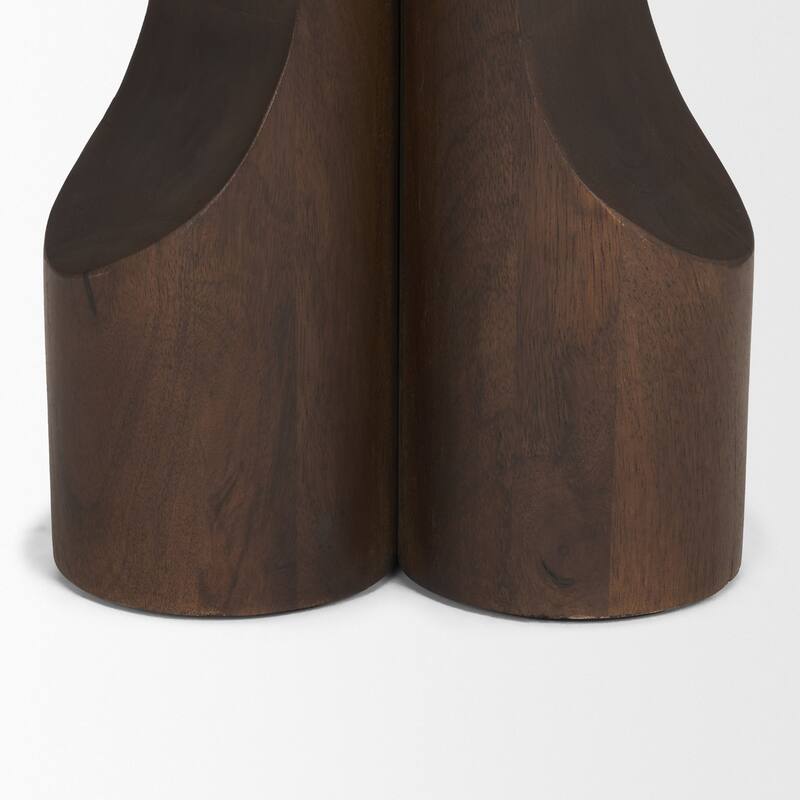 Cayson Dark Brown Sculptural Round Accent Table