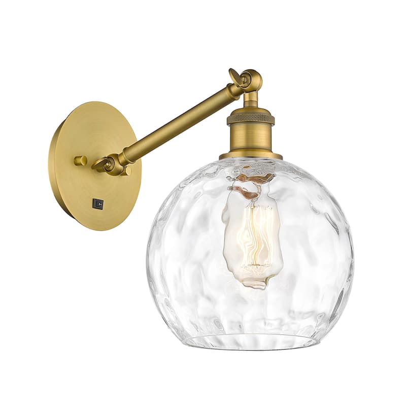 Innovations Lighting 317-1W-14-8 Athens Sconce Athens 14" Tall Wall - Brushed Brass / Clear Water Glass