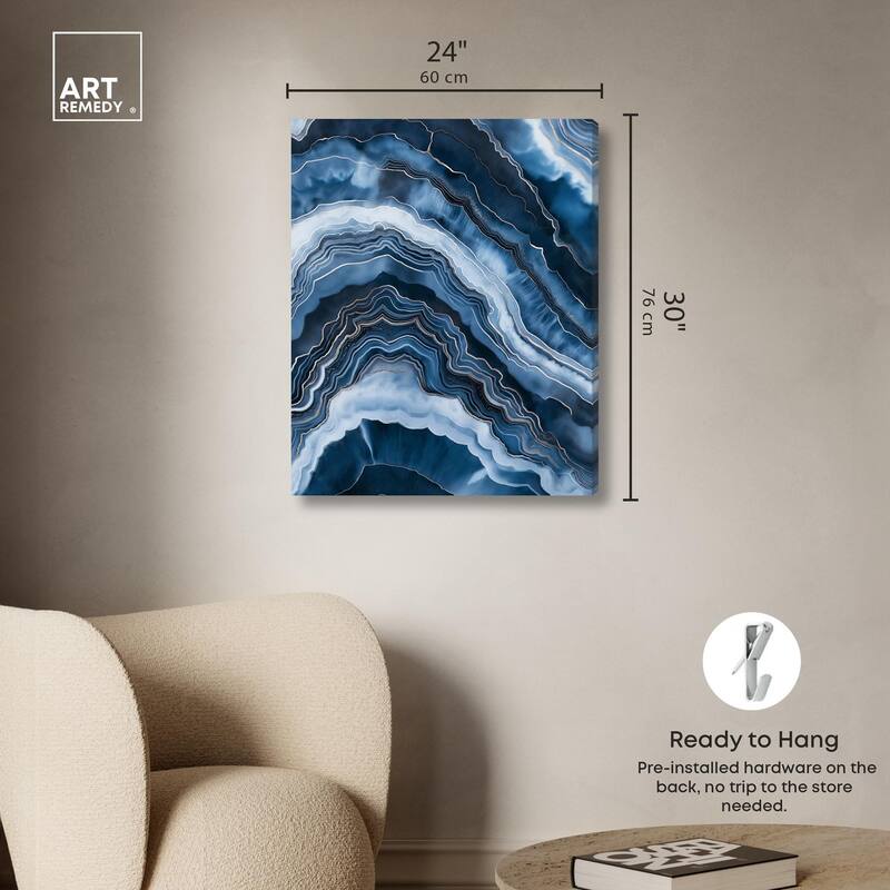 Azure Abyss Layers Canvas by Art Remedy, Gallery Wrapped