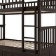 preview thumbnail 15 of 15, Espresso Convertible Twin Over Twin Bunk Bed With Drawers With Fence-shaped Guardrail