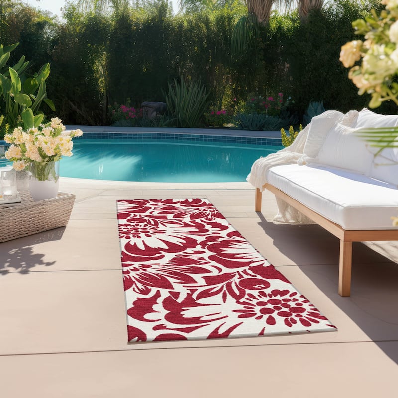 Taz Botanic Elegance Weather Resistant Blended Style Outdoor Rug