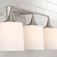 preview thumbnail 6 of 11, Presley 3-light Bath/ Vanity Fixture w/ Soft White Glass