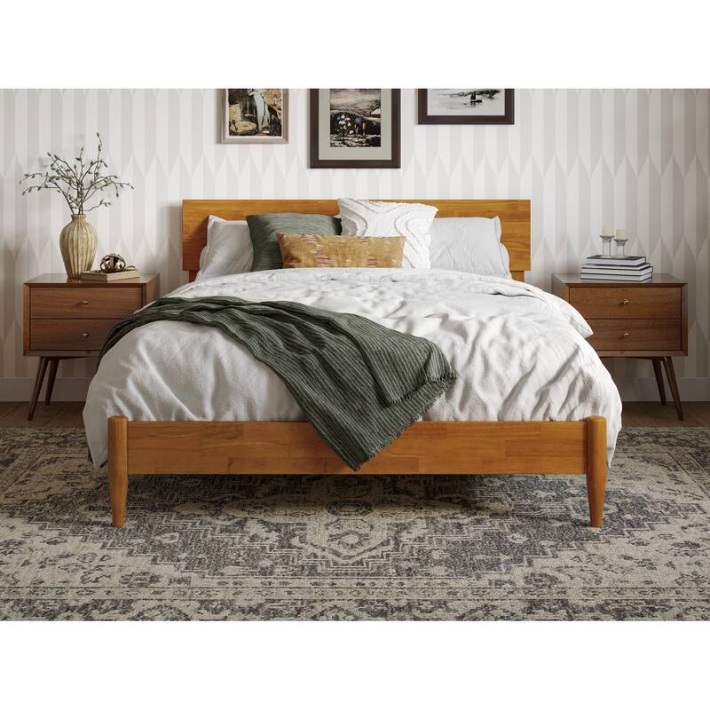 Aria Solid Wood Modern Low Profile Platform Bed