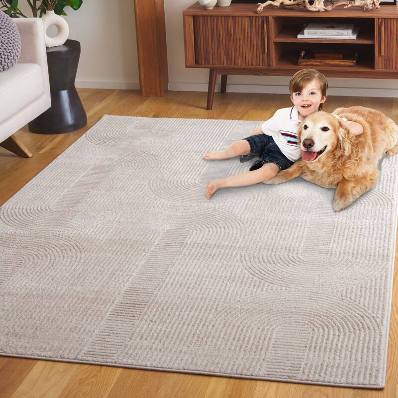 SAFAVIEH Saylor Mascha Modern & Contemporary Rug - 6'3" Round - Beige