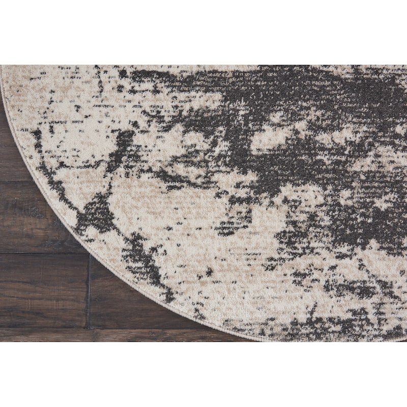 Nourison Maxell Modern Abstract Ombre Grey Ivory Area Rug