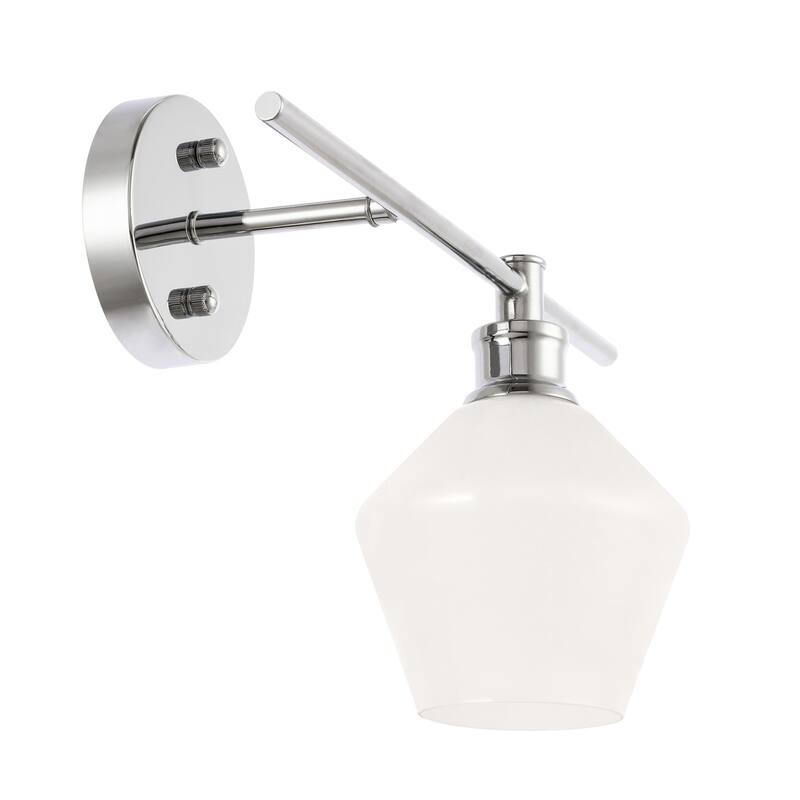 Gerald 1-Light Glass Right Wall sconce - 14.7/10.2 - 14.7/10.2