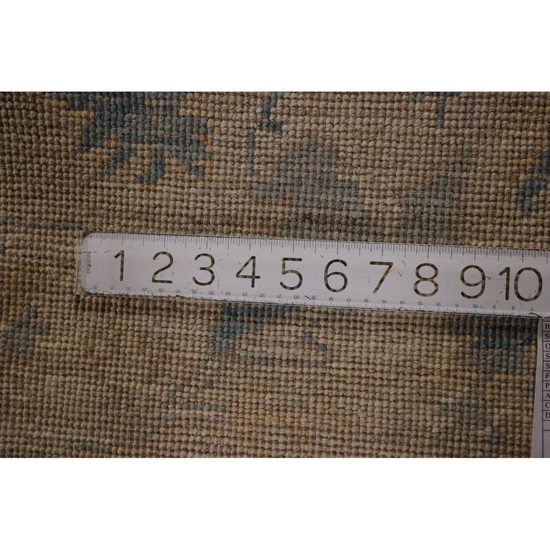 Earth Tone Oushak Vegetable Dye Runner Rug Hand-Knotted Wool Carpet - 2'11" x 9'8"