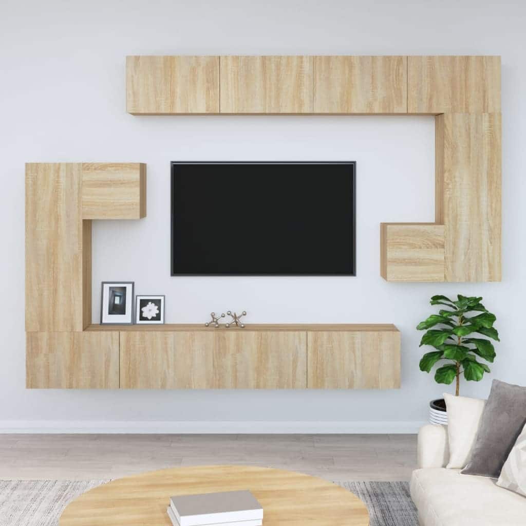vidaXL Wall-mounted TV Cabinet Sonoma Oak Engineered wood Various Sizes - 11.8 x 39.4 x 11.8 in