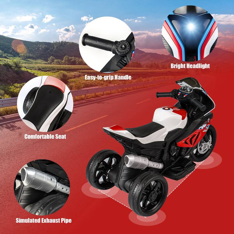 Gymax 12V Kids Ride on Motorcycle Licensed BMW 3 Wheels Electric Toy