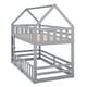 preview thumbnail 14 of 16, Solid Wood Twin Over Twin House Bunk Bed with Fence and Door
