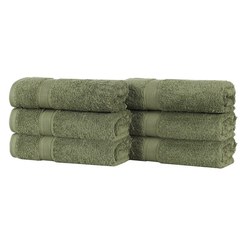 Superior Oregon Organic Cotton Solid Hand Towel, Set of 6