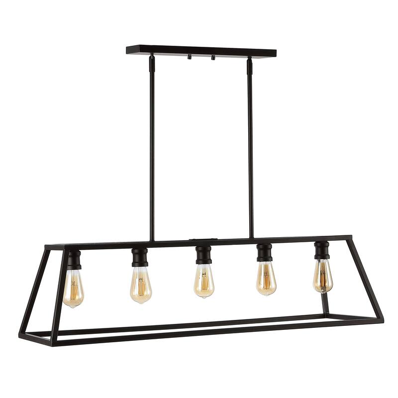 Staunton 38" 5-Light Adjustable Iron Farmhouse Vintage LED Dimmable Pendant, by JONATHAN Y
