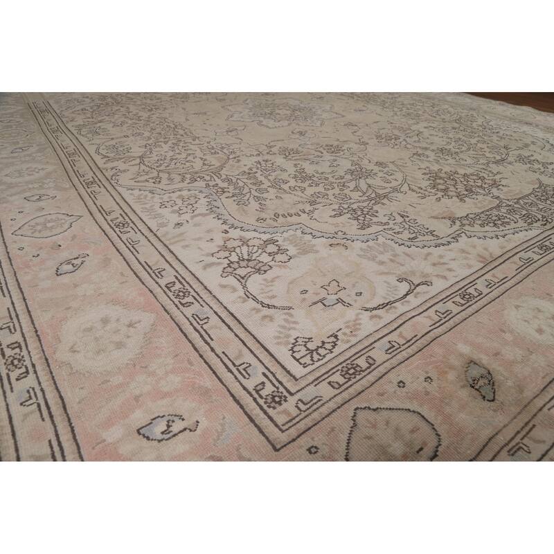 Floral Tabriz Persian Rug Handmade Traditional Wool Carpet - 9'7"x 11'10"