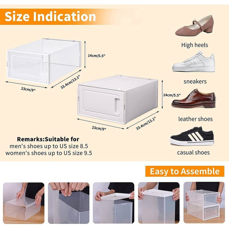 15 Pack Stackable Storage Shoe Box