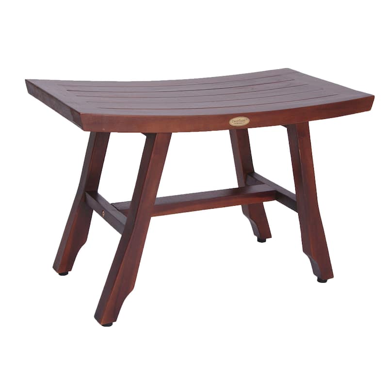 DecoTeak Satori Woodland Brown 28" Teak Wood Shower Bench