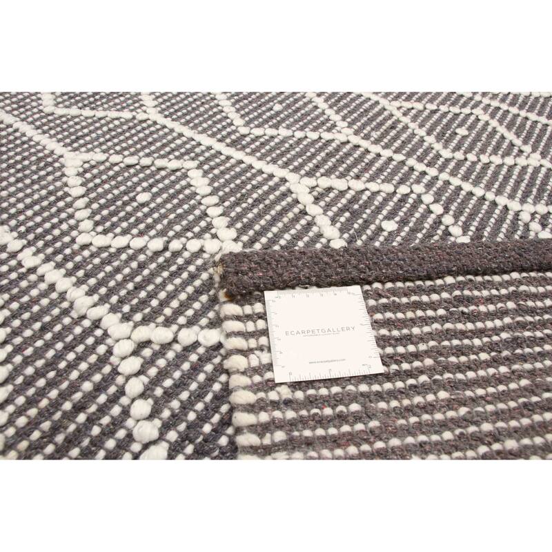 ECARPETGALLERY Braid weave Sienna Dark Grey Wool Rug - 4'11 x 8'0